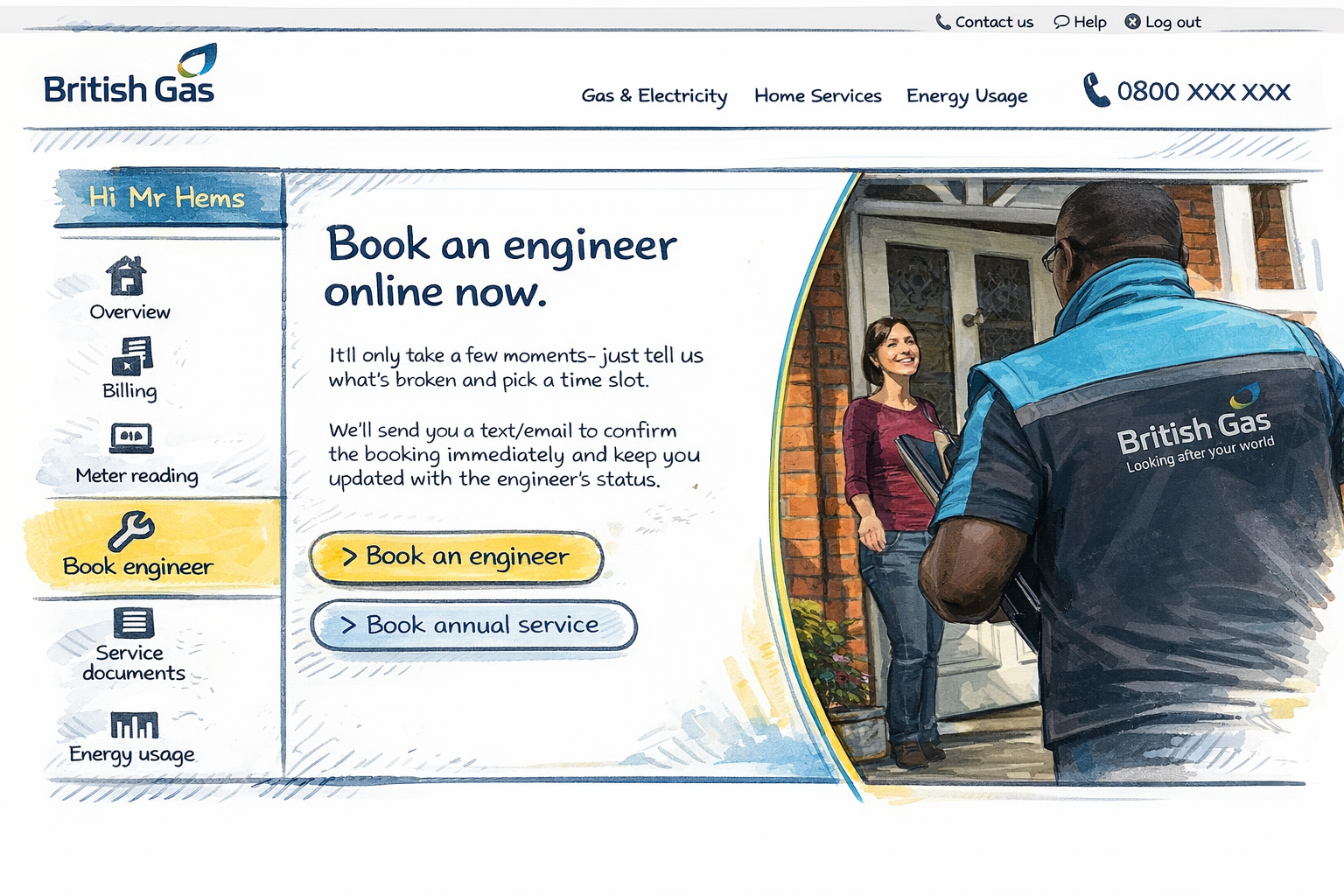 British Gas Booking case study image